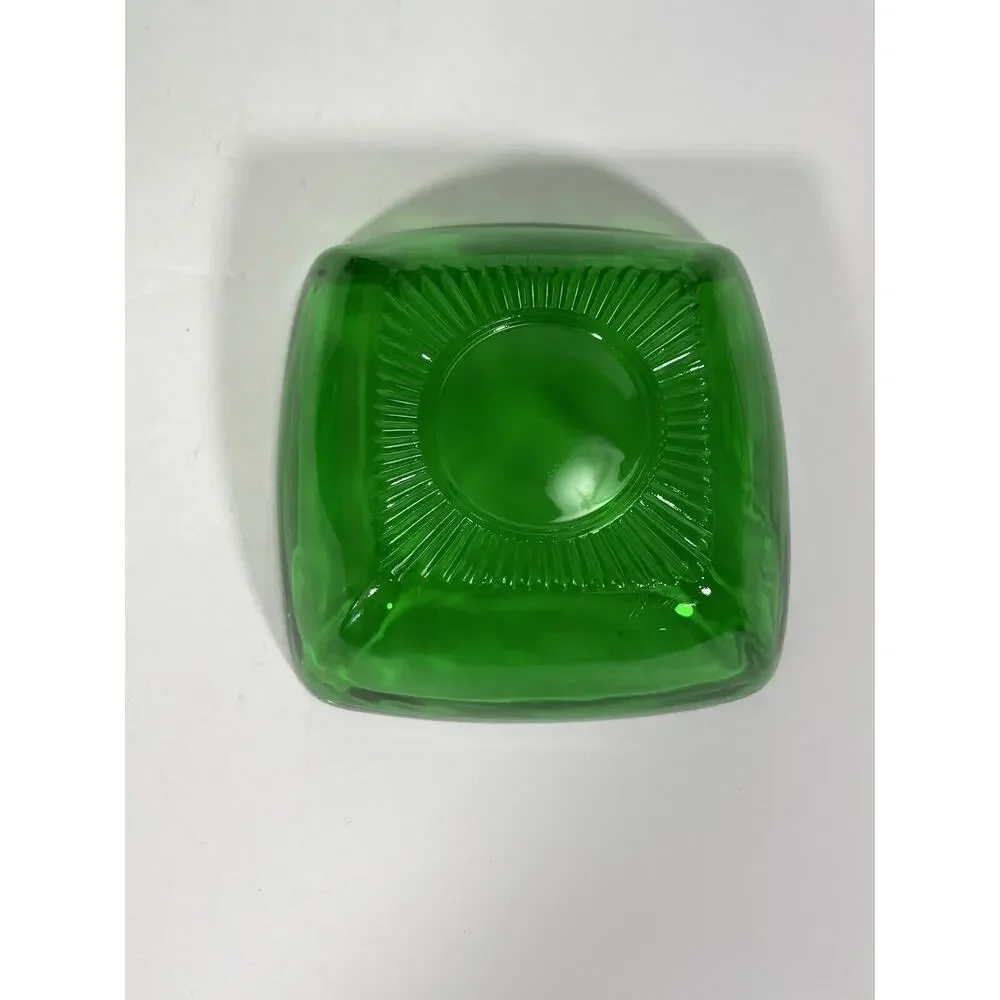 Lot Of 3 - Vintage Anchor‎ Hocking Forest Green Sauce Bowl + Dessert Bowl + Vase